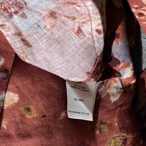 John Mark Tunic Style Rust Floral Button Front Shirt Size 2X - Picture 10 of 12